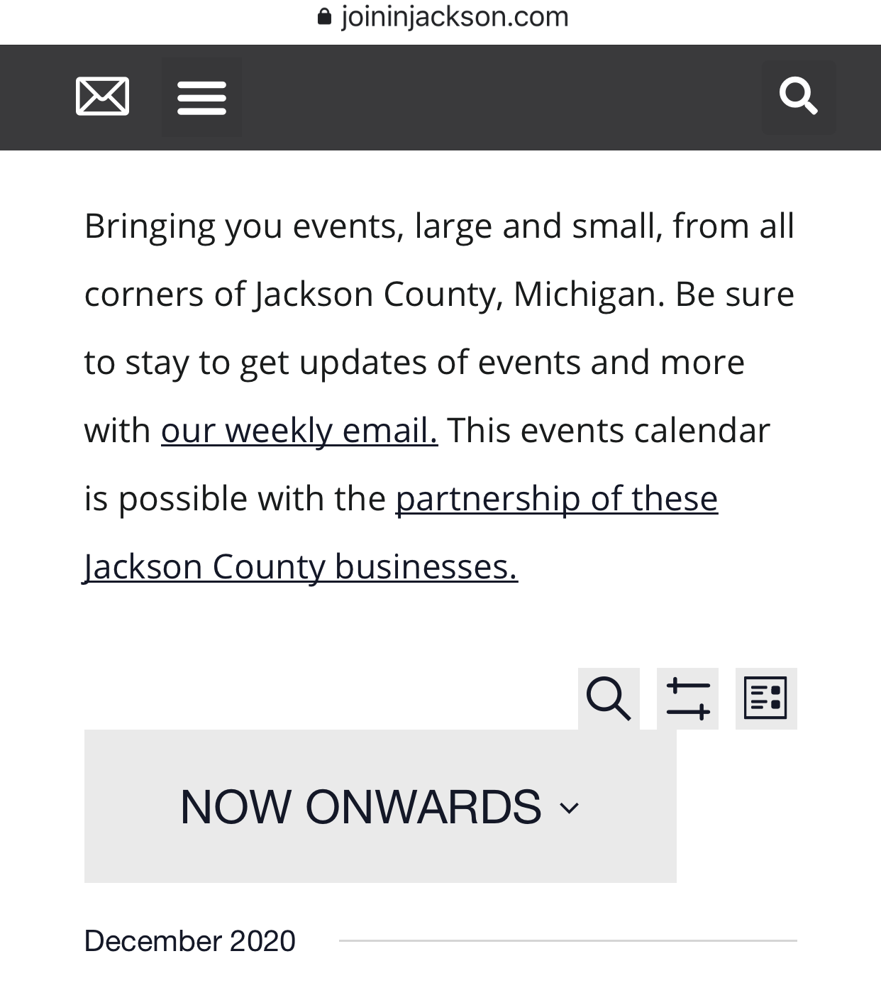 Join in Jackson events calendar